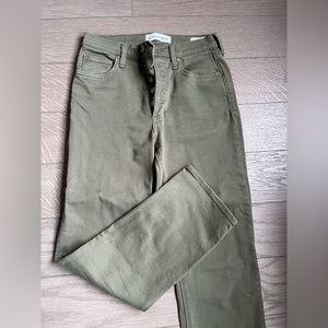 Denim Forum Arlo High Rise Army Green Jeans